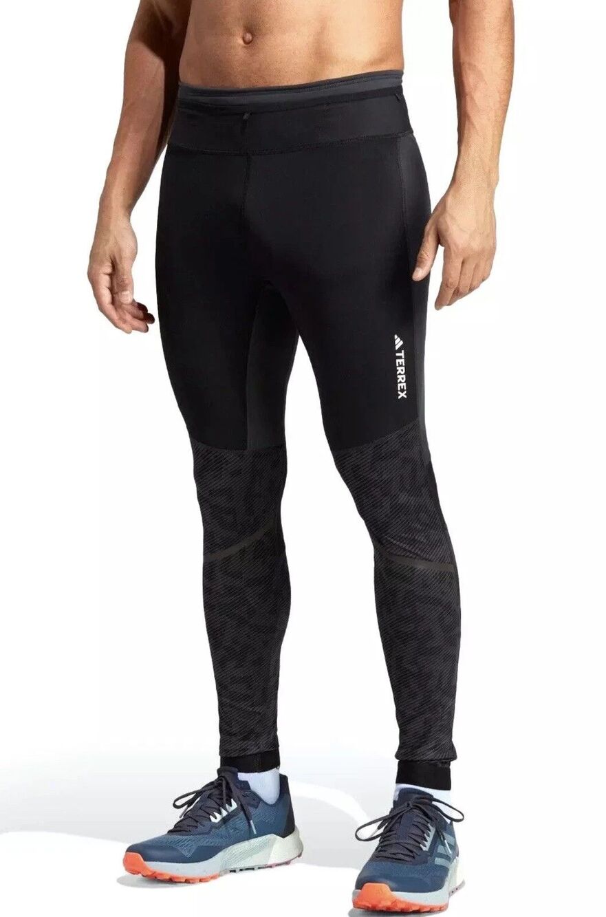 adidas TERREX Agravic Trail Running Tight Leggings HL1725 Carbon Men's Small